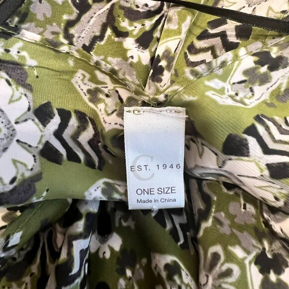 C EST 1946 Chic Luxury Resort Floral-Print Kimono w/Fringe Trim (One-Size) - Picture 6 of 9